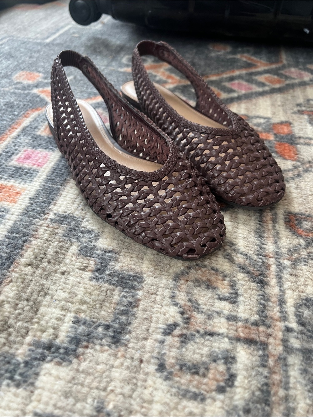 By Anthropologie sling back woven flats